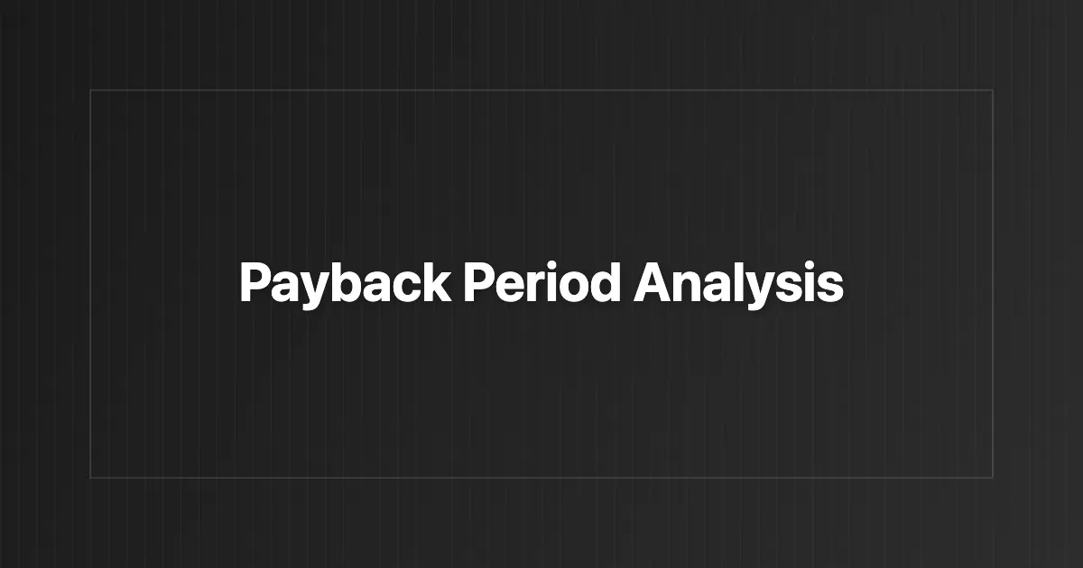 Payback Period Calculator Guide